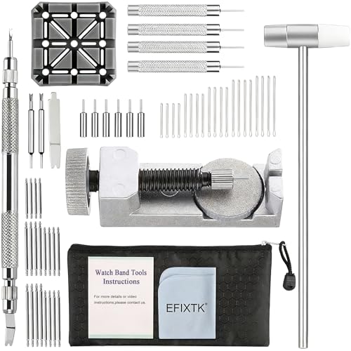 Buy now Watch Band Strap Link Pins Remover Repair Tool,24 in 1 Kit with 6 Extra Tips Replacement,20PCS Cotter Pin,Spring Bar Tool Set,1PCS Head Hammer at indiglob india