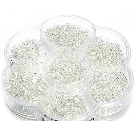 1 Box(1450PCS) Assorted Sizes Metal Closed Open Jump Rings Connecters for Necklace Bracelet DIY Jewelry Making Findings Kits(3mm 4mm 5mm 6mm 7mm 8mm 10mm)(Silver) - My Store