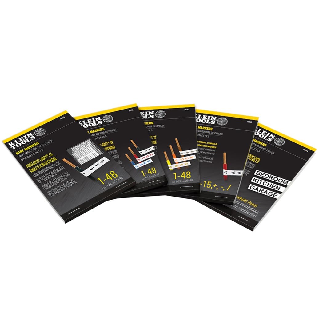 Buy now Klein Tools 56250 Wire Marker Book for Cable Management, Electric Panel Organization Wire Label Stickers, Numbered 1-48 at indiglob india