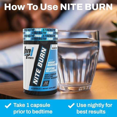 BPI Sports Nite Burn Fat Burner for Women & Men - Bed Time Fat Burner & Sleep Support – Nighttime Relaxation & Metabolism Booster – Keto Friendly, Weight Loss – 30 Servings – 640mg, Capsules - My Store