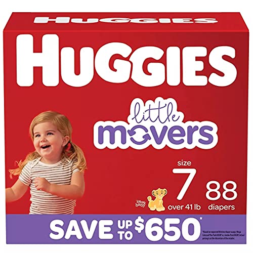 Buy now Huggies Little Movers Diapers, Size 7-41+ Pounds (88 Count) at indiglob india