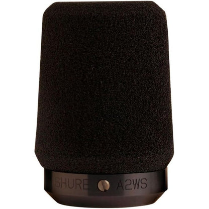 Shure A2WS Locking Microphone Windscreen - Reduces Unwanted Breath and Wind Noise, Black - Compatible with SM57 and 545 Series Mics (A2WS-BLK)