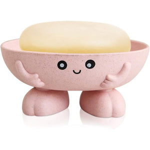 Soap Holder, Cute Soap Dish for Kids Children, Creative Lovely Bar Soap Tray Counter for Shower Bathroom Kitchen Countertop - Pink