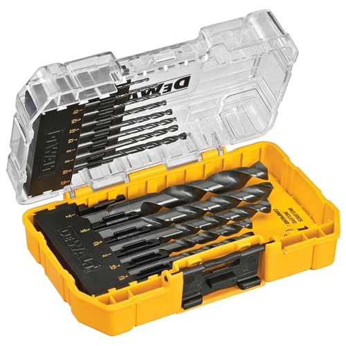 Buy now DEWALT Drill Bit Set, 3-Flats Shank,14-Piece, 135 Degree Split Point, for Plastic, Wood and Metal (DWA1184) at indiglob india