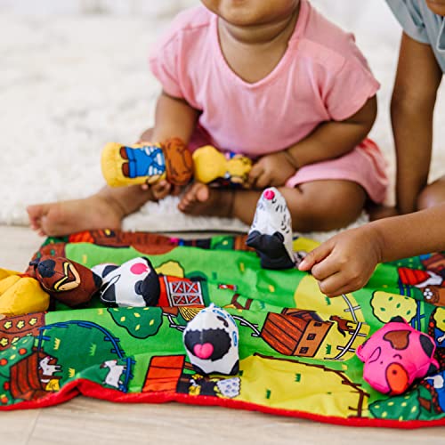 Buy now Melissa & Doug Take-Along Farm Baby and Toddler Play Mat (19.25 x 14.5 inches) With 9 Animals - Folds To Be Convenient Storage Bag for Travel at indiglob india