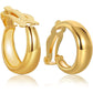 FAMARINE Clip on Earrings for Women, Chunky Chunky Tube Hoop Clip Earrings No Piercing Earrings