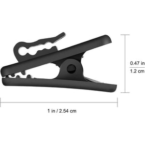FENGWANGLI Headphone Clip for Shirt, 1 Inch Length Small Earbud Cord Management Earphone Mount Cable Clothing Clip to Keep Microphone Cord in Place for 1.5mm Diameter Round Wire (12 Pcs/Black)