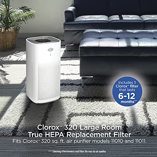 Buy now Clorox Large Room Air Purifier True HEPA Replacement Filter, 1,500 Sq. Ft. Capacity, Removes 99.97% of Allergens up to 0.1 Micron, Compatible with 11010 & 11011, 1 Count (12010) at indiglob india