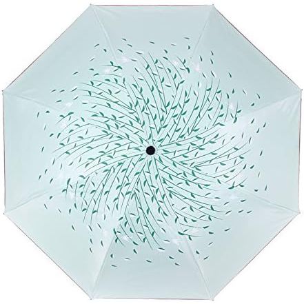 Buy now Green Tree Leaf Folding Travel Sun Umbrella Sunblock UV Protection UPF 50+ Rain Resistant Compact Size Parasol Fold into Purse at indiglob india