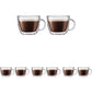 Bodum 10oz Bistro Double Wall Insulated Mug, High-Heat Borosilicate Glass, Set of 2, Clear
