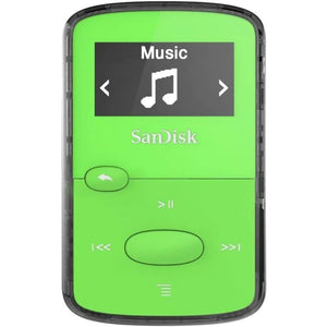 SanDisk 8GB Clip Jam MP3 Player, Green - microSD card slot and FM Radio - SDMX26-008G-G46G