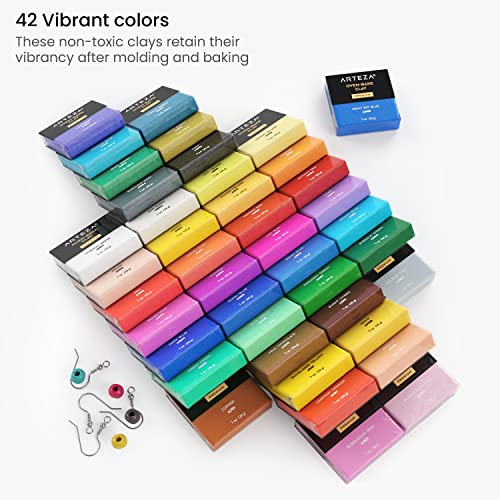 Buy now ARTEZA Polymer Clay Kit, 42 Colors with 5 Tools – Oven-Bake Modeling Clay for Jewelry Making, DIY Crafts, Sculpting & Creative Projects at indiglob india