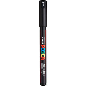 uni POSCA PC-1MR Water-Based Paint Markers, Extra Fine Tip (0.7mm), Black