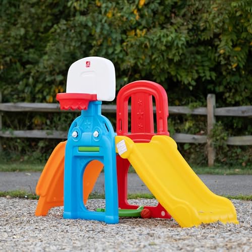 Buy now Step2 Game Time Sports Climber, Kids Indoor/Outdoor Playset, Backyard Playground Set, Slide, Climbing Wall, Basketball Hoop, Outside Jungle Gym, For Toddlers 2-6 Years Old at indiglob india