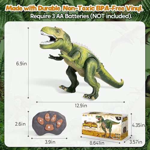 Buy now JOYIN Robot Dinosaur Toy for Kids Boys 3+ Big T.rex with Light and Realistic Roaring Sound, Remote Control Walking & Dancing Dinosaur, Electronic Steam Toy, Birthday Gift for Kids Boys Girls at indiglob india