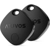 ATUVOS Air Tracker Tags-2 Pack, Bluetooth Luggage Tracker Works with Apple Find My APP (iOS Only, Not for Android), Keys Finder and Item Locator for Luggage, Backpack, Suitcases, Replaceable Battery - Black
