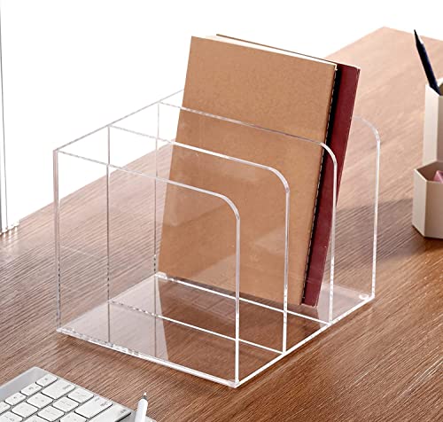 Buy now ROZO Magazine Holder, Clear Acrylic Desk File Organizer an Accessories, Office Organization and Storage 1 Pack (Clear 3V) at indiglob india