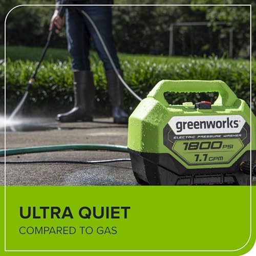 Buy now Greenworks 1800 PSI (1.1 GPM) Electric Pressure Washer PWMA Certified at indiglob india