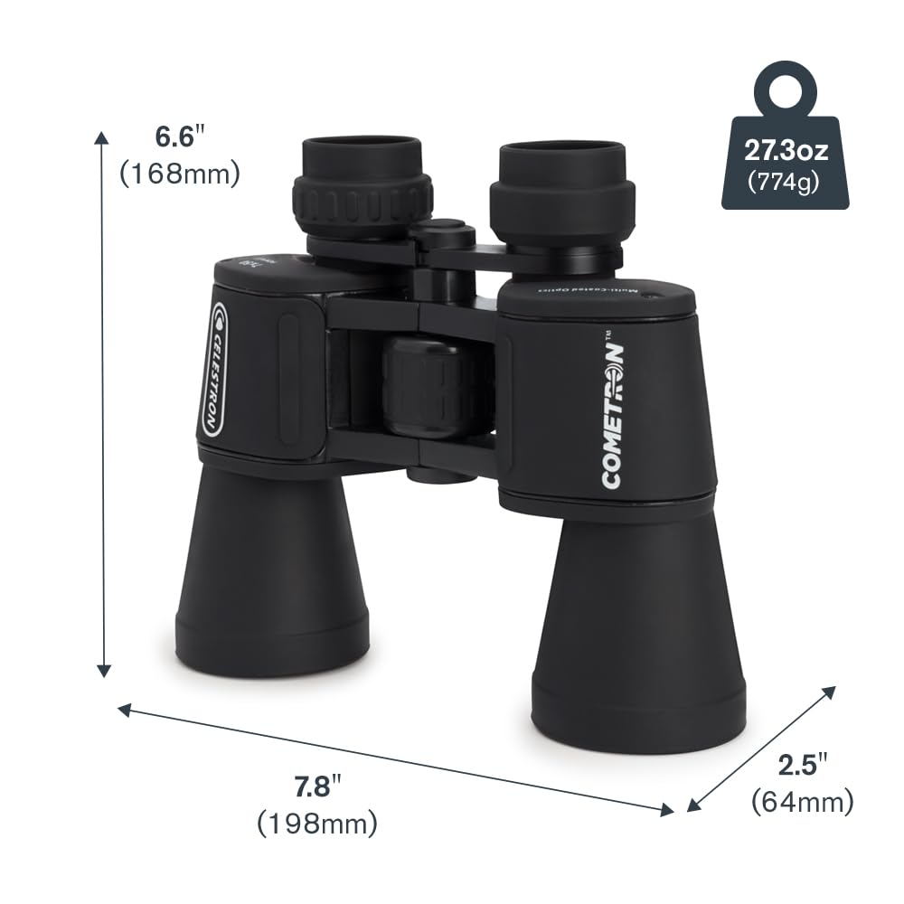 Buy now Celestron - Cometron 7x50 Astronomy Binoculars – Entry-Level for Stargazing and Comet Watching – Large 50mm Objective Lenses – Wide 6.6° Field of View – Multi-Coated Optics at indiglob india