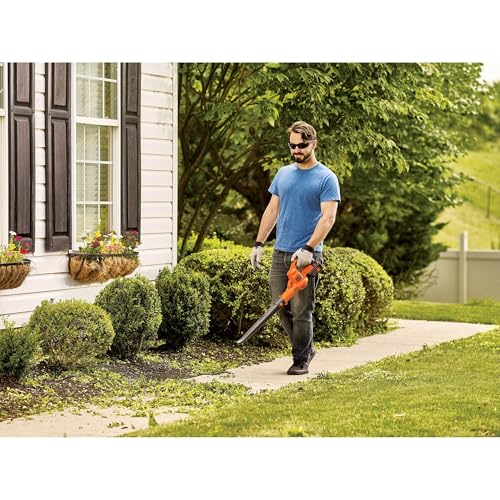Buy now BLACK+DECKER Cordless Leaf Blower, 40V MAX , Leaf Blower Cordless with Battery and Charger, 125 MPH Air Speed, Lightweight Handheld Yard Sweeper (LSW40C) at indiglob india