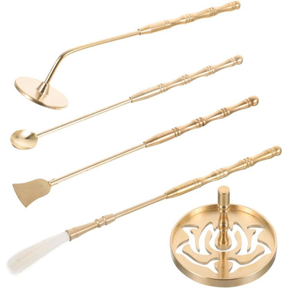 DOITOOL 5 Pcs Incense Making Kit Chinese Incense Burner Mold Premium Accessories for Aromatherapy Yoga Meditation Relaxation-Golden