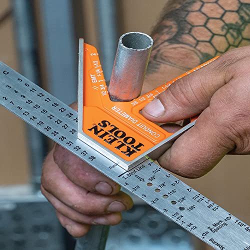 Buy now Klein Tools 935CSEL Combination Square Ruler for Electricians and Carpenters, Stainless Steel Double Sided Ruler, Bubble Level, Magnetic at indiglob india