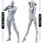 Haniforever Artists Manikin Art Mannequin Figures Supplies Drawing Tools,Small Drawing Figure Model for Sketching,Painting,Action Figures Male+Female Set(Grey)