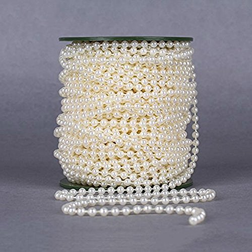 Buy now B&S FEEL 5mm Faux Pearl Beads Garland Pearl Bead Roll Strand for Wedding Party Decoration, 99 Feet Roll (Ivory) at indiglob india