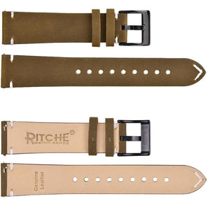 Ritche Christmas Gift Quick Release Leather Watch Band 18mm 20mm 22mm Genuine Watch Strap for Men and Women, White Elephant Gifts, Stocking Stuffers For Men