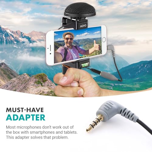 Buy now Movo MC3 3.5mm TRS to TRRS Adapter - Microphone Adapter for iPhone and Android Smartphones and Tablets at indiglob india