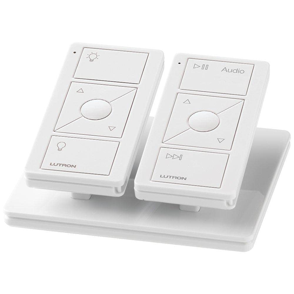 Buy now Lutron Pico Remote for Audio, Works with Sonos (Caseta Smart Hub Required), Raise/Lower Volume, Pause and Skip Tracks, For Table Top or Wallmount Use, PJ2-3BRL-GWH-A02, White at indiglob india