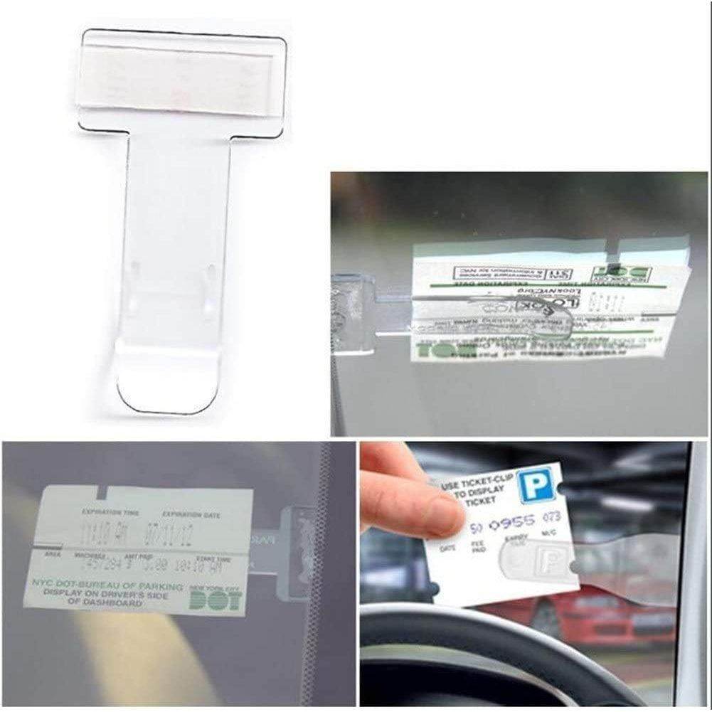 2 Pcs Car Transparent Invoice Ticket Folder Car Windscreen Window Parking Permits Ticket Holder Clip - My Store