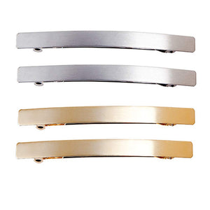 4Pcs 4" Metal Hair Clip Metal Hair Pins French Styles Hair Barrettes Spring Hair Clips Hair Accessories for Girls Women Ladies, Gold and Silver Each 2Pcs