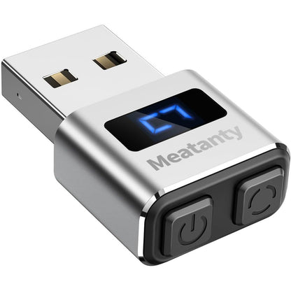 Meatanty Metal Tiny Mouse Jiggler, USB Mouse Mover Undetectable, Automatic Shaker with Separate Mode and ON/Off Buttons, Mouse Moving Device LED Screen, Wiggler Giggler Keep Computer/PC/Laptop Awake