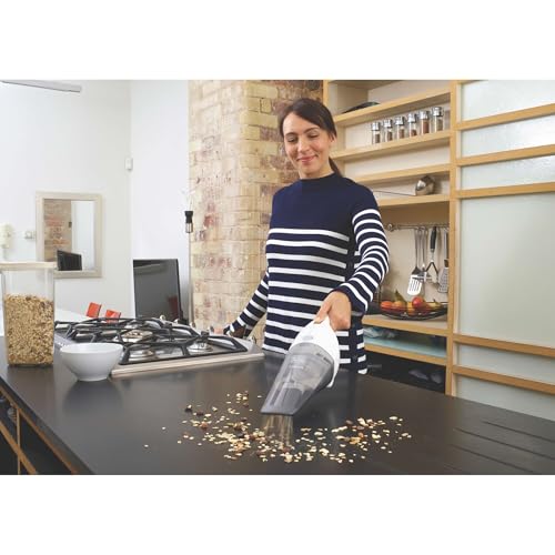 Buy now BLACK+DECKER Cordless Lithium Handheld Power Vacuum with Wall Mount Base and Charger, White (HNV220BCZ10FF) at indiglob india