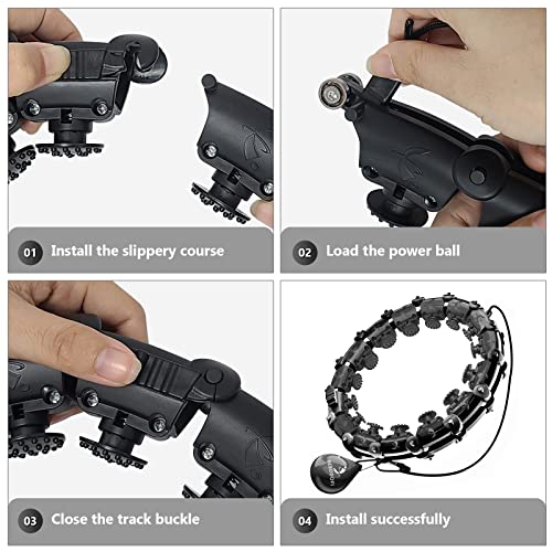 Buy now 24 Knots Weighted Hula Fit Hoop,Smart Hula Hoop Detachable Massage Exerciser Fitness for Adults Beginners Weight Loss and Exercis (Black) at indiglob india