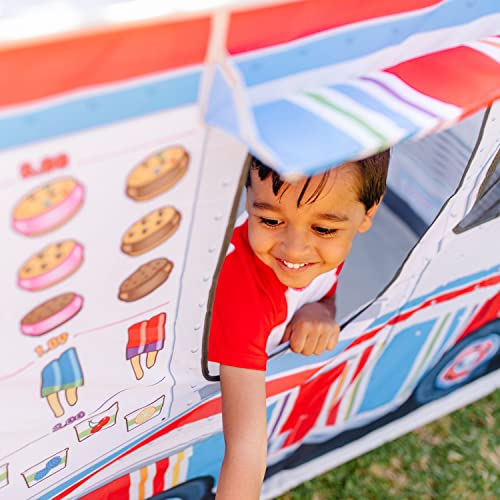 Buy now Melissa & Doug Fabric Double-Sided Food Truck Play Tent - Ice Cream and BBQ Role Play Toy Food Truck Tent, for Kids Ages 3+ at indiglob india