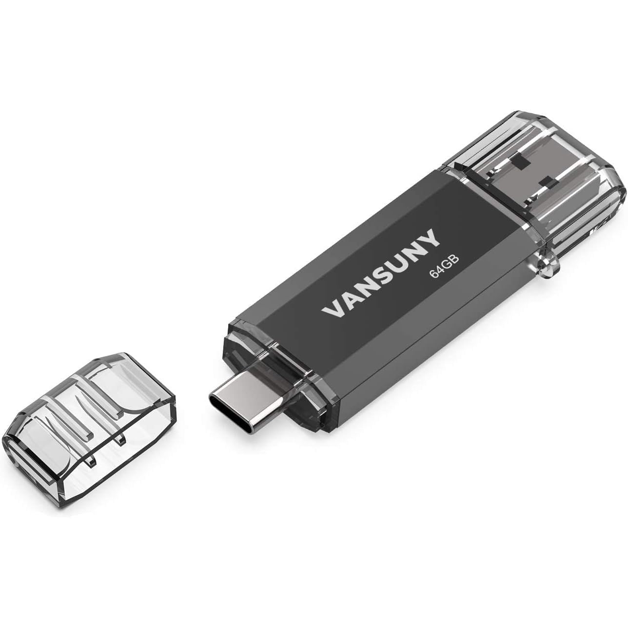 Vansuny 64GB Type C Flash Drive 2 in 1 OTG USB 3.0 + USB C Memory Stick with Keychain Dual Type C Thumb Drive Photo Stick Jump Drive for Android Smartphones, Computers, MacBook, Tablets, PC