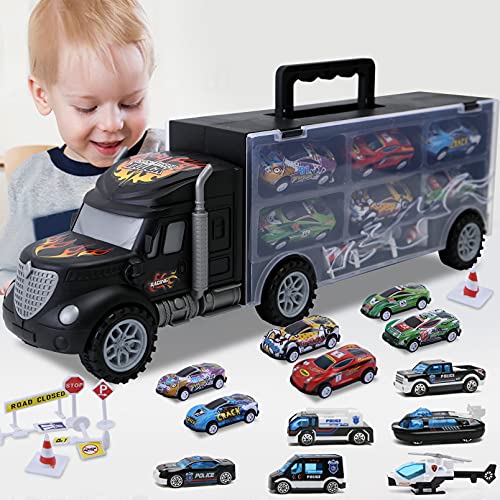 Buy now Toddler Toys for 3-4 Year Old Boys,Large Transport Cars Carrier Set Truck Toys with 12 Die cast Vehicles Truck Toys Cars,Ideal Christmas Easter Gifts Toys for Kids Age 3-7 at indiglob india