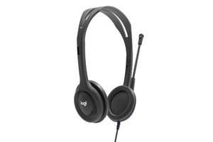 Buy now Logitech H111 Stereo Headset with 3.5 mm Audio Jack, Black at indiglob india