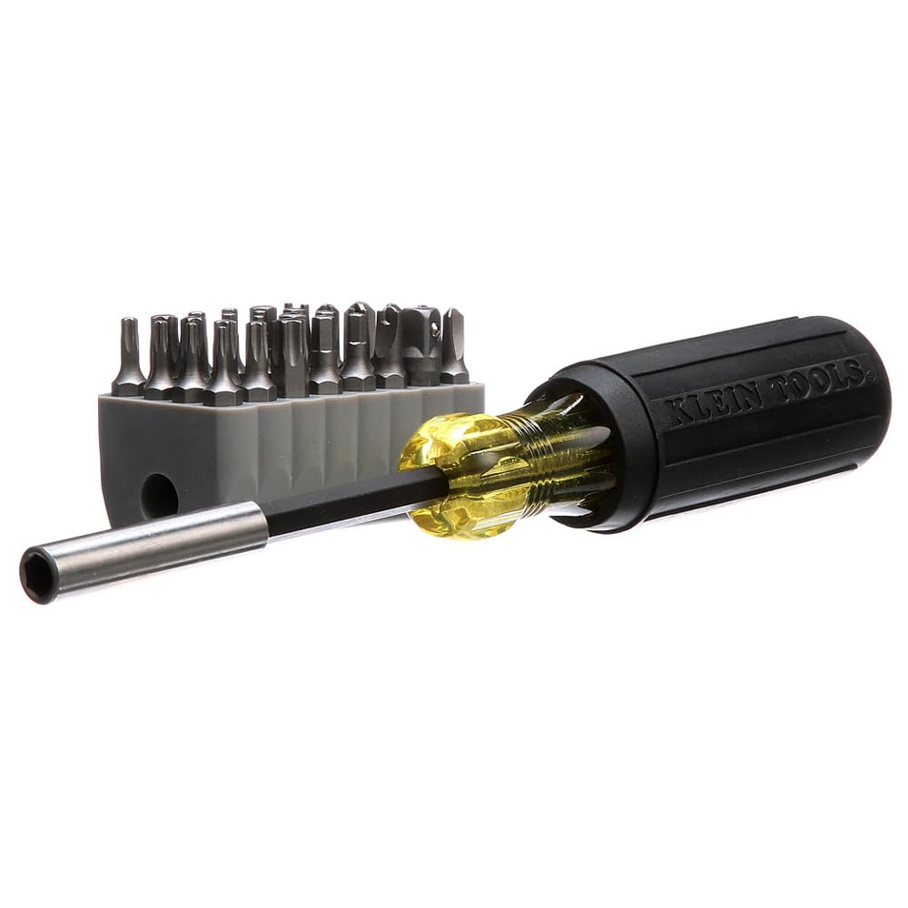 Buy now Klein Tools 32510 Magnetic Multibit Screwdriver with Sturdy Torx, Hex, Spanner, Tri-Wing, Torq and Nut Tamperproof Bits and Storage Block at indiglob india