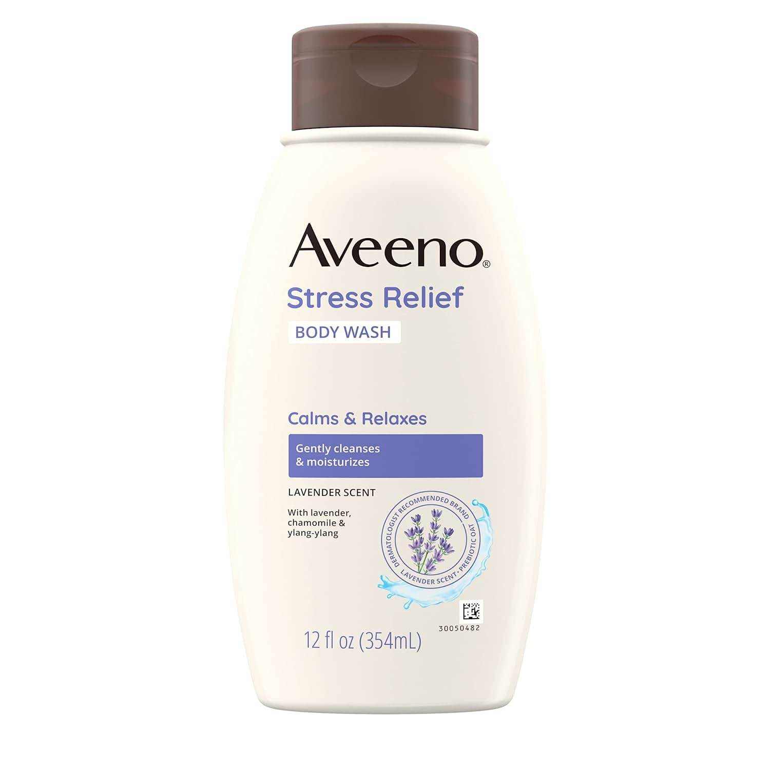 Aveeno Stress Relief Body Wash with Soothing Oat,Lavender, Chamomile & Ylang-Ylang Essential Oils, Hypoallergenic, Dye-Free & Soap-Free Calming Body Wash gentle on Sensitive Skin, 12 fl. oz(Pack of 2) - My Store