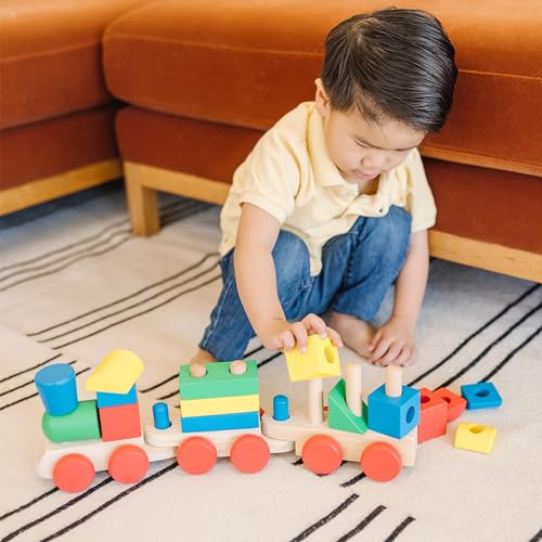 Buy now Melissa & Doug Stacking Train - Classic Wooden Toddler Toy (18 pcs) at indiglob india