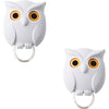 3PCS Owl Key Holder Cute Owl Key Holder Automatic Open Close Eyes Magnetic Night Owl Keying Holder Wall Mounted Owl Key Hooks with Wall Self-Adhesive Tape - 2PCS White