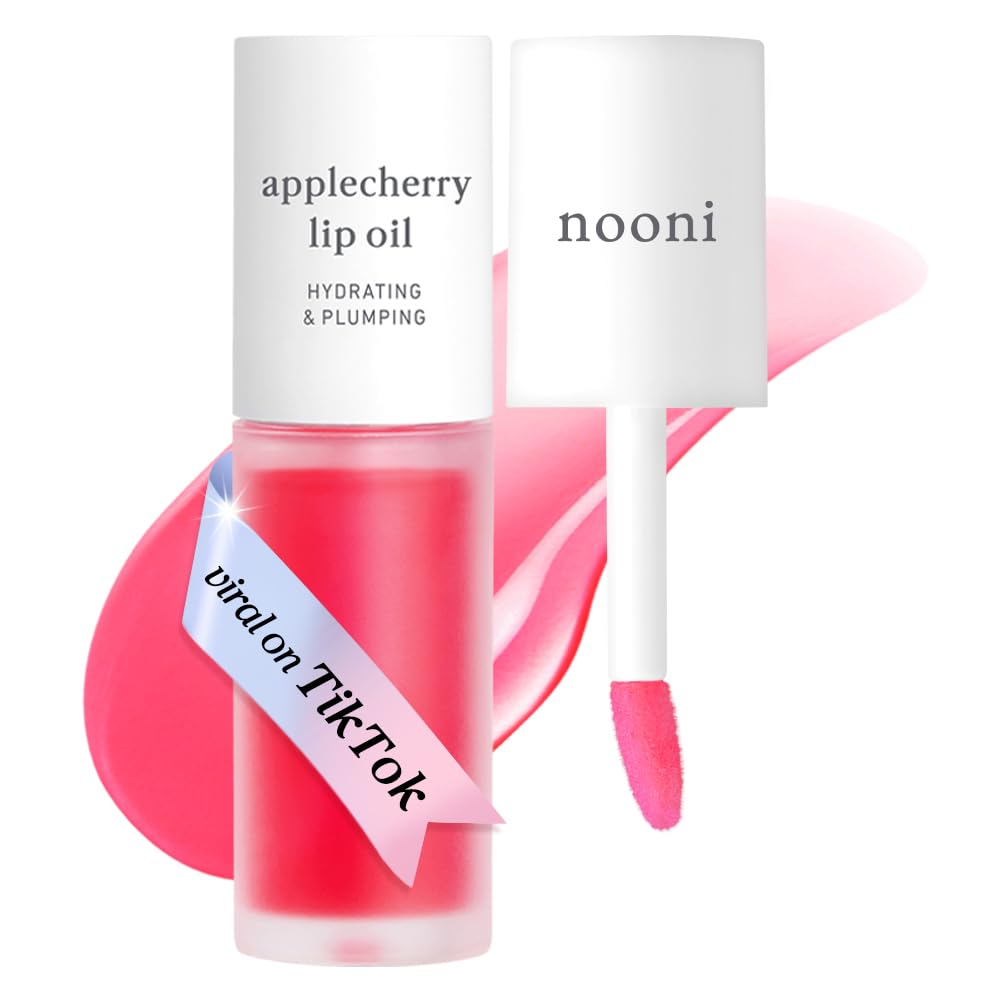 Buy now NOONI Korean Lip Oil - Appleberry | Long-Lasting, Moisturizing, Plumping, Revitalizing for Dry Lips, Waterproof, No Peel Off, Hydrating, Nourishing Crystal Clear, Stocking Stuffers, 0.12 FL Oz 02 Applecherry at indiglob india
