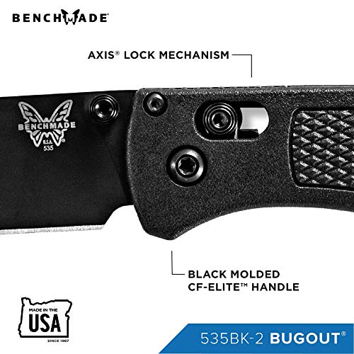 Buy now Benchmade - Bugout Outdoor EDC Folding Knife, Slim, Lightweight, Drop-Point Blade, Carbon Fiber (535BK-2) at indiglob india