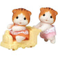 Calico Critters Persian Cat Twins - Two Collectible Figures & Pushcart Accessory Included