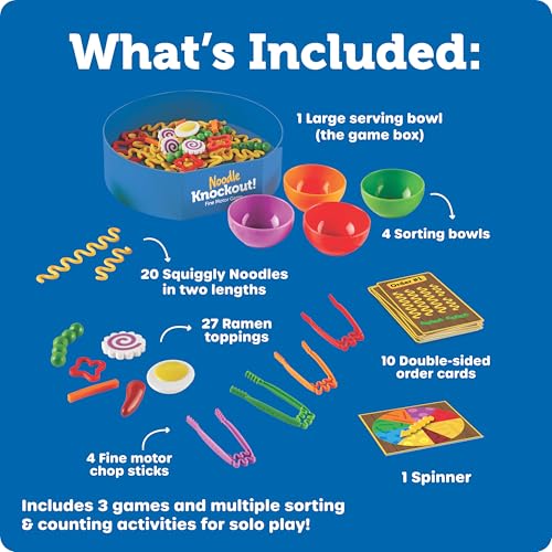 Buy now Learning Resources Noodle Knockout! Fine Motor Game Math Busy Board Sensory Bin STEM Toys, Ages 4+ at indiglob india