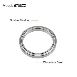 uxcell 6708ZZ Deep Groove Ball Bearings 40mm x 50mm x 6mm Double Shielded Chrome Steel Z2 ABEC1
