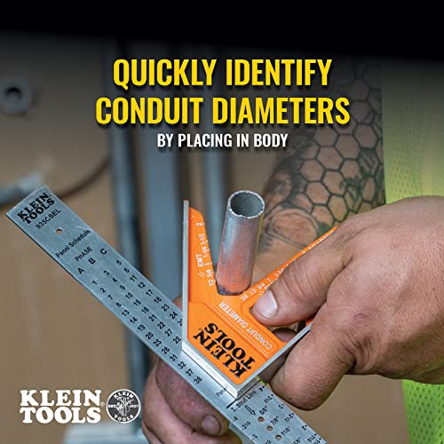 Buy now Klein Tools 935CSEL Combination Square Ruler for Electricians and Carpenters, Stainless Steel Double Sided Ruler, Bubble Level, Magnetic at indiglob india